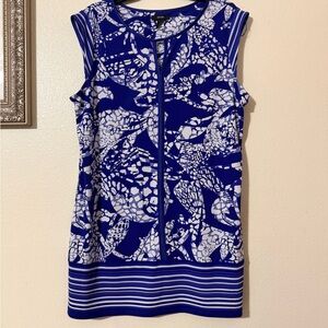Blue and White Patterned Women's sun dress